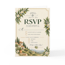 Elegant medelhavsgren olivkvist bröllop RSVP Ca