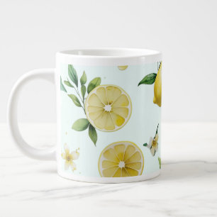 Elegant medelhavsinspirerad lemon floral bröllopsf jumbo mugg