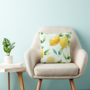 Elegant medelhavsinspirerad lemon floral bröllopsf kudde