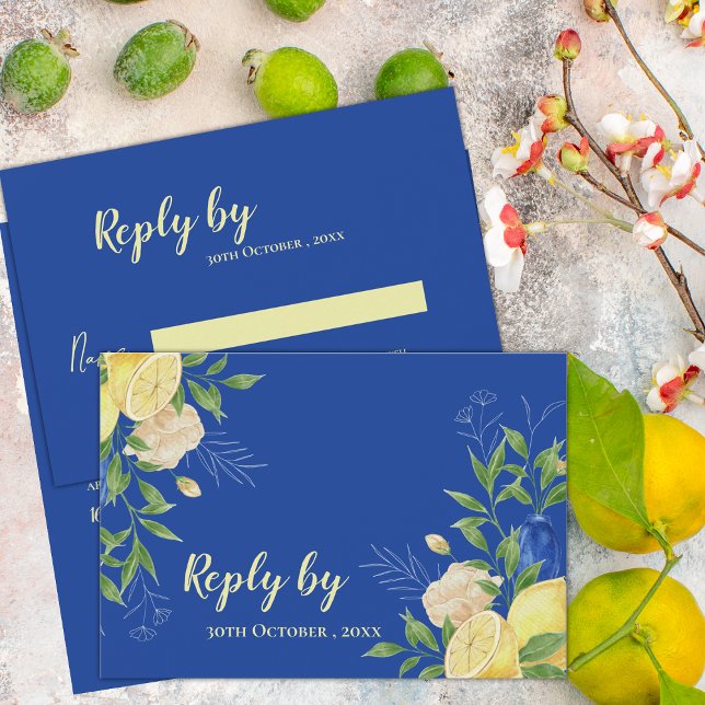 Elegant Medelhavsinspirerat Bröllop OSA Kort (Elegant Mediterranean-Inspired Wedding RSVP Cards)