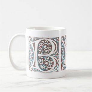 Elegant medeltida antikvitetMonogram för brev B Kaffemugg