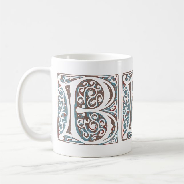 Elegant medeltida antikvitetMonogram för brev B Kaffemugg (Vänster)