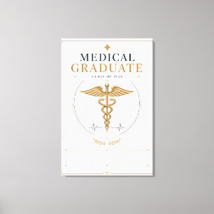 Elegant Medicinsk Examen 2026 Kaducé Canvastryck