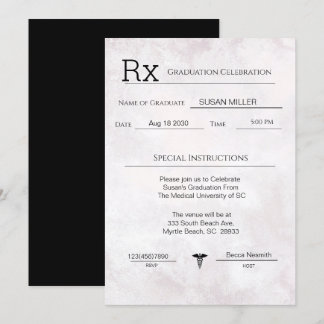 Elegant Medicinsk förskrivning Pad Studenten Inbjudningar
