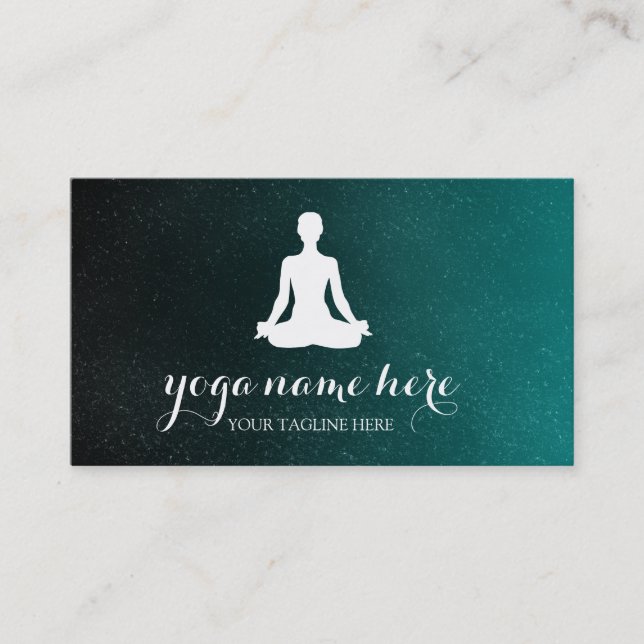Elegant Meditation Om Logotyp Yoga Visitkort (Framsida)