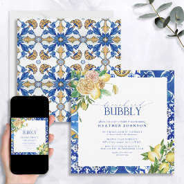 Elegant Mediterranean Lemon Brunch & Bubble Shower Inbjudningar