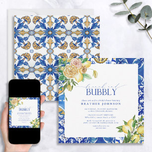 Elegant Mediterranean Lemon Brunch & Bubble Shower Inbjudningar