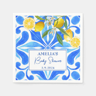Elegant Mediterranean Lemon citrus Baba Shower Pappersservett