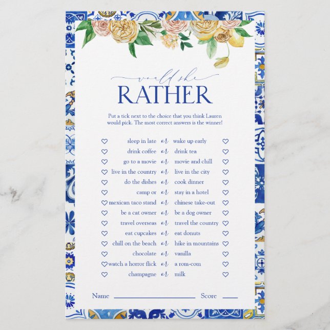 Elegant Mediterranean Lemon Möhippa Game (Framsida)