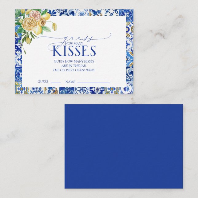 Elegant Mediterranean Lemon Möhippa Game Tilläggskort (Fram/baksida)