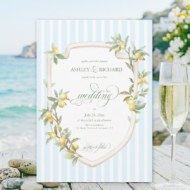 Elegant Mediterranean Lemon Wedding Invitation Inbjudningar