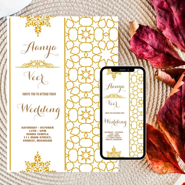 Elegant Mehndi bröllopsinbjudan Inbjudningar (Skapare uppladdad)
