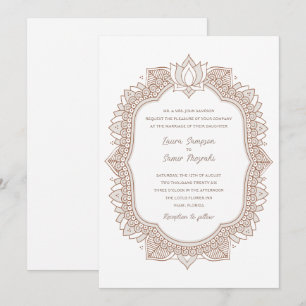 Elegant Mehndi bröllopsinbjudan Inbjudningar