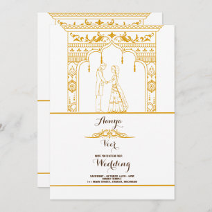 Elegant Mehndi bröllopsinbjudan Inbjudningar