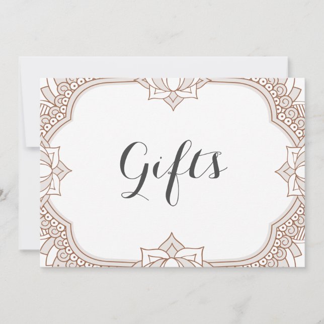 Elegant Mehndi Gifts-tecken (Framsida)