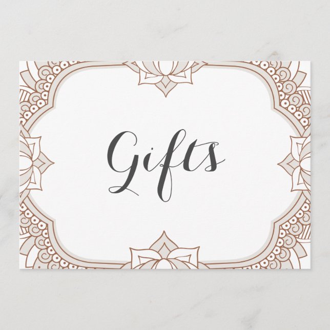 Elegant Mehndi Gifts-tecken (Framsida)