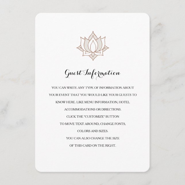 Elegant Mehndi Infoga kort (Framsida)