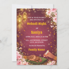 Elegant Mehndi-natt-ceremoni-inbjudan Inbjudningar