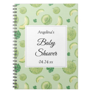 Elegant Melon Baby Shower Gift List Anteckningsbok