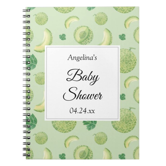 Elegant Melon Baby Shower Gift List Anteckningsbok (Framsidan)