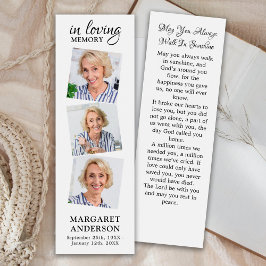 Elegant Memorial 3 - bokmärke för fotolött Dikt Litet Visitkort