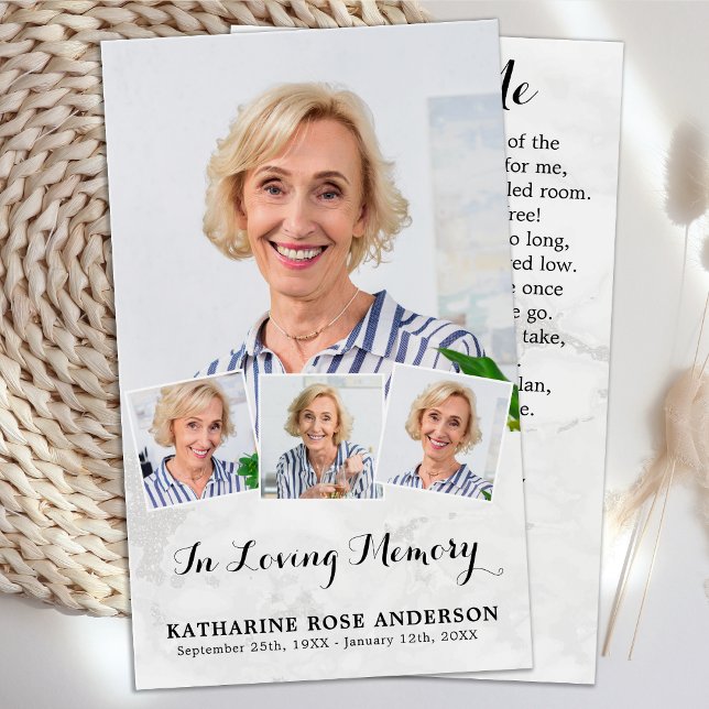 Elegant Memorial 4 - foto-begravningskort Visitkort (Skapare uppladdad)