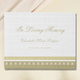 Elegant Memorial eller Funeral Guest Bok