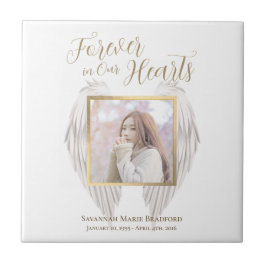 Elegant Memorial Forever i vårt Hjärtefoto Kakelplatta