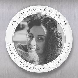 Elegant Memorial | Funeral Favor Black and White Magnet
