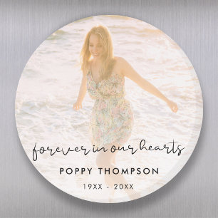 Elegant Memorial Photo Chic Funeral Tribute Magnet