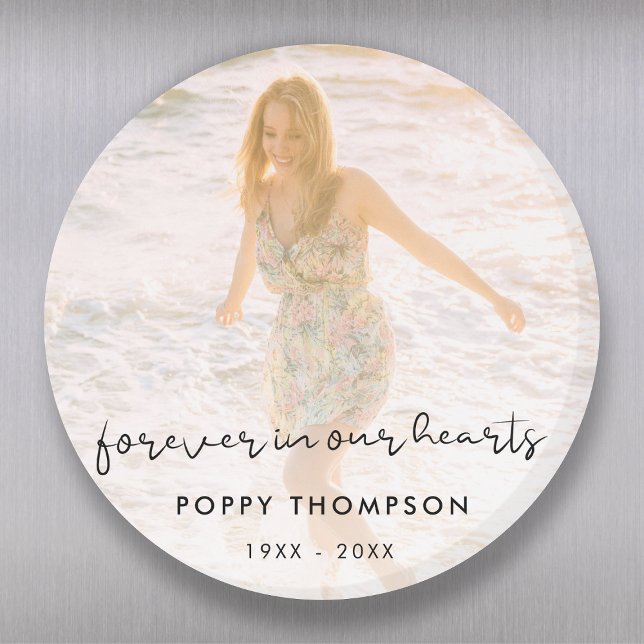 Elegant Memorial Photo Chic Funeral Tribute Magnet (Skapare uppladdad)