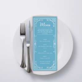 Elegant Menu - Light Blue Butterfly Quinceañera Meny