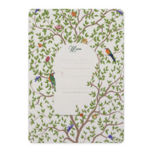 Elegant Meny-mall för botaniska fåglar - Bröllop