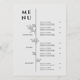 Elegant meny - Restaurangmeny minimalistisk