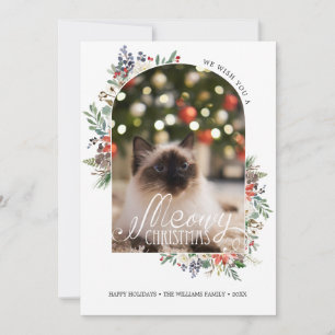 Elegant Meowy-Helgdag-kort för fotopatset Inbjudningar