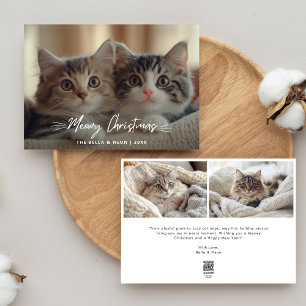 Elegant Meowy jul Overlay Photo Julkort