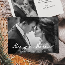 Elegant Merry and Married Bow Newlyed Photo