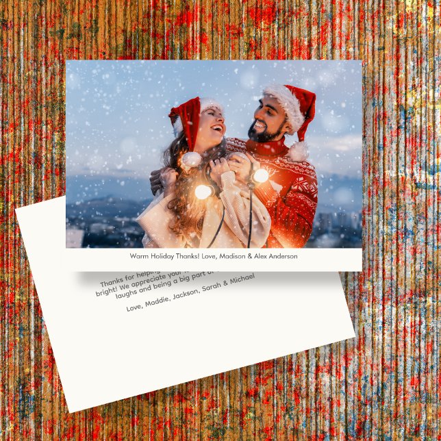 Elegant Merry & Bright Helgdag Photo Tack Kort (Skapare uppladdad)