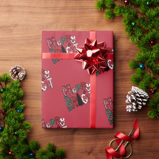 Elegant Merry & Bright Holiday  Presentpapper (Julgåva)