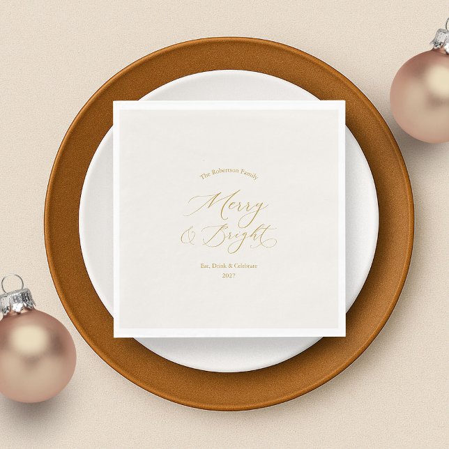 Elegant ”Merry & Bright” jul Pappersservett (Skapare uppladdad)
