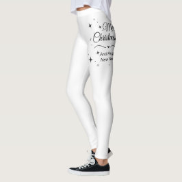 Elegant Merry Christmas and Happy New Year Leggings