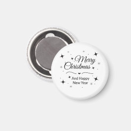 Elegant Merry Christmas and Happy New Year  Magnet