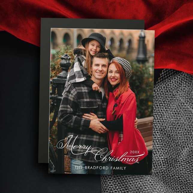 Elegant Merry Christmas Calligraphy 1-Photo (Skapare uppladdad)