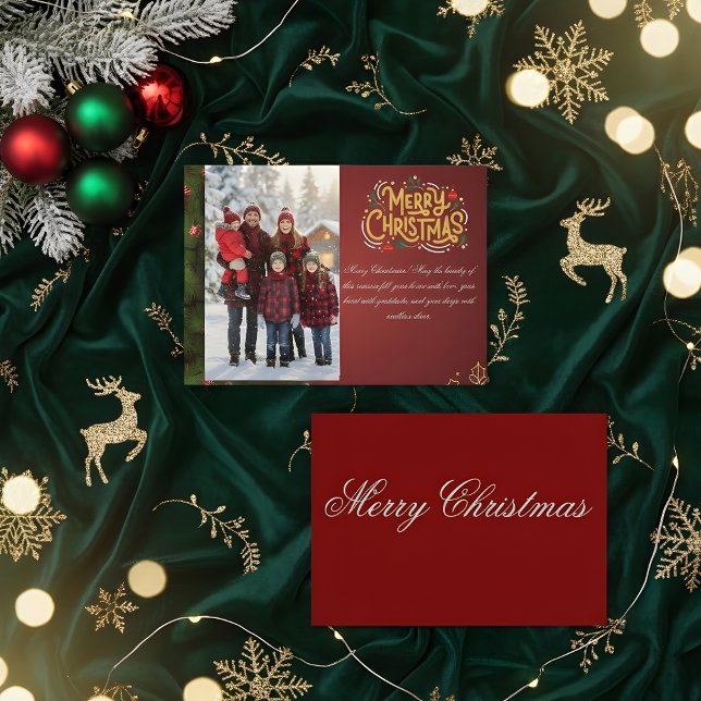 Elegant Merry Christmas Card 2026 | Holiday Greeti Anteckningskort (Skapare uppladdad)