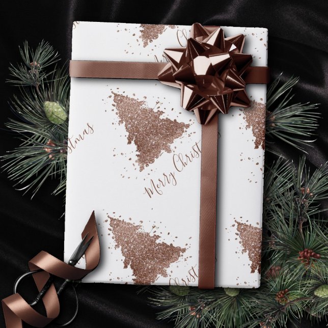 Elegant Merry Christmas | Glam Rose Gold Splatter Presentpapper (Skapare uppladdad)