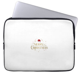 Elegant Merry Christmas Gold & Red Design Laptop Fodral