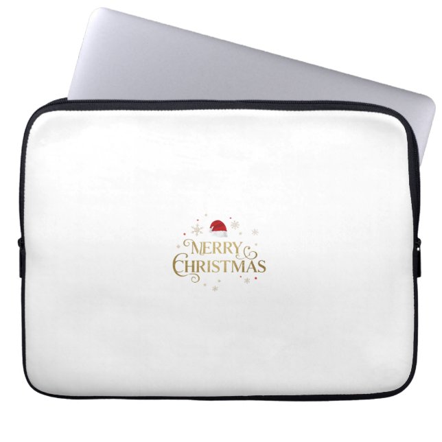 Elegant Merry Christmas Gold & Red Design Laptop Fodral (Framsidan)