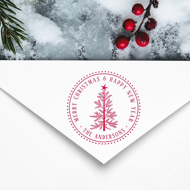 Elegant Merry Christmas & Happy New Year  Stämpel (Skapare uppladdad)