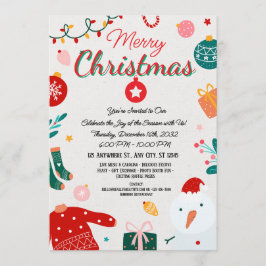 Elegant Merry Christmas Holiday Greeting Card Inbjudningar