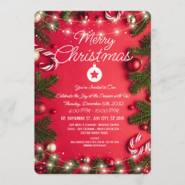 Elegant Merry Christmas Holiday Greeting Card Inbjudningar